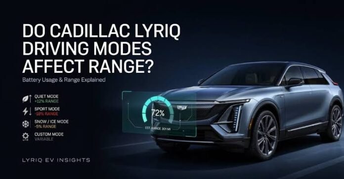 Cadillac Lyriq Driving Modes and Battery Range Guide